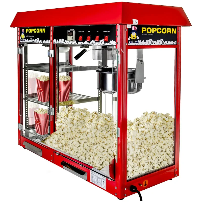Professionel Popcornmaskine 150 L - 1700 W - rød - 90 x 42 x 76 cm