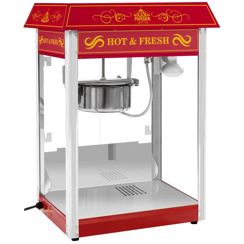 Popcornmaskine 88 L - 1500 W - rød - 56 x 42 x 76 cm