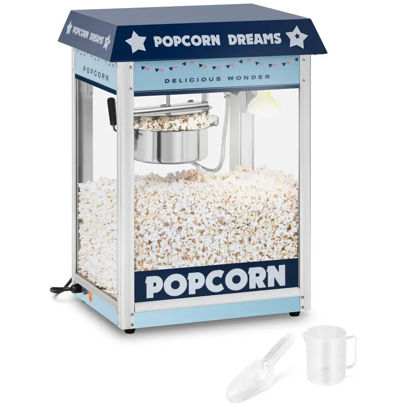 Popcornmaskine 88 L - 1600 W - blå - 56 x 42 x 77 cm